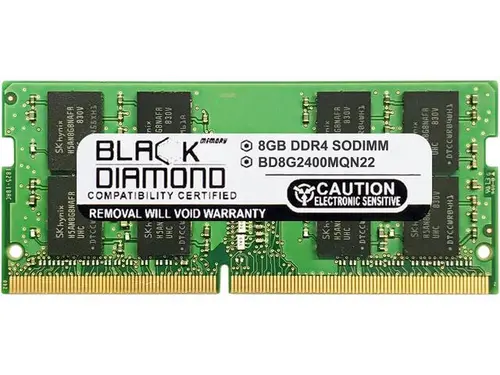 Black Diamond Memory 8GB 260-Pin DDR4 SO-DIMM DDR4 2400 (PC4 19200) Laptop Memory Model BD8G2400MQN22