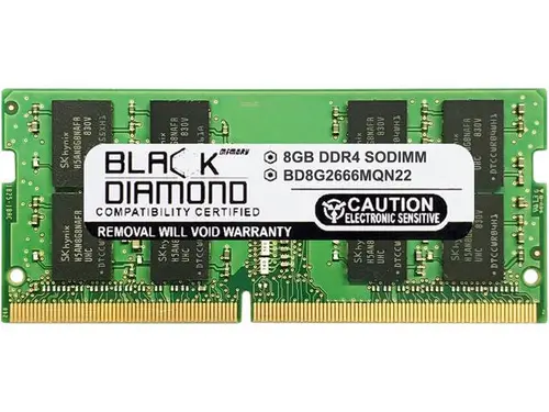 Black Diamond Memory 8GB 260-Pin DDR4 SO-DIMM DDR4 2666 (PC4 21300) Laptop Memory Model BD8G2666MQN22
