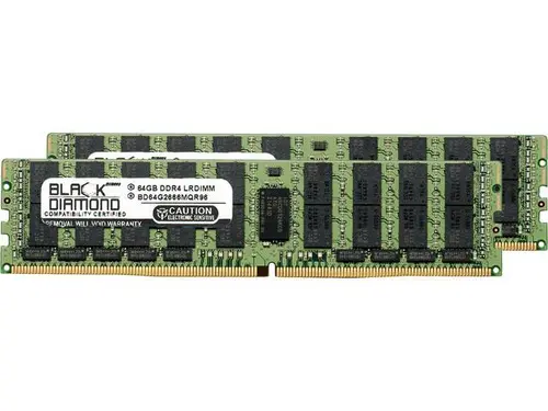 Black Diamond Memory 128GB (2 x 64GB) ECC Registered DDR4 2666 (PC4 21300) Server Memory Model BD64GX22666MQR96