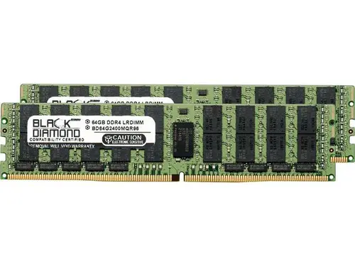 Black Diamond Memory 128GB (2 x 64GB) ECC Registered DDR4 2400 (PC4 19200) Server Memory Model BD64GX22400MQR96