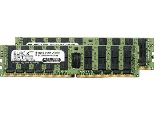 Black Diamond Memory 256GB (2 x 128GB) ECC Registered DDR4 2400 (PC4 19200) Server Memory Model BD128GX22400MQR96
