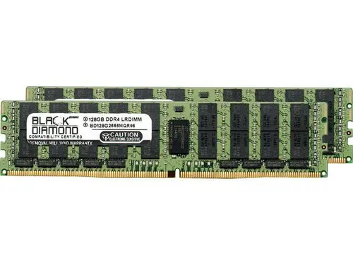 Black Diamond Memory 256GB (2 x 128GB) ECC Registered DDR4 2666 (PC4 21300) Server Memory Model BD128GX22666MQR96