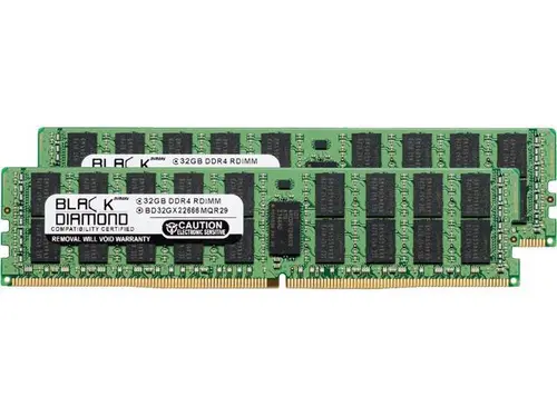 Black Diamond Memory 64GB (2 x 32GB) ECC Registered DDR4 2666 (PC4 21300) Server Memory Model BD32GX22666MQR29
