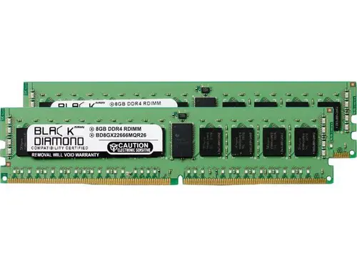 Black Diamond Memory 16GB (2 x 8GB) ECC Registered DDR4 2666 (PC4 21300) Server Memory Model BD8GX22666MQR26