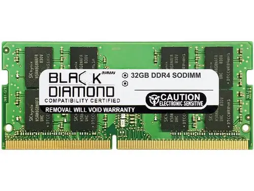 Black Diamond Memory 32GB 260-Pin DDR4 SO-DIMM DDR4 3200 (PC4 25600) Notebook Memory Model BD32G3200MQN28