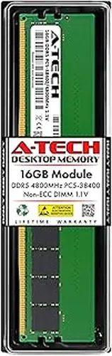A-Tech 16GB DDR5 4800MHz PC5-38400 CL40 UDIMM 1.1V Non-ECC Unbuffered DIMM 288-Pin Desktop PC/Computer RAM Memory Upgrade Module