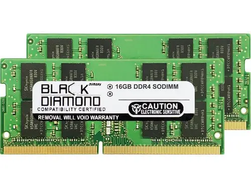 Black Diamond Memory 32GB (2 x 16GB) 260-Pin DDR4 SO-DIMM DDR4 2666 (PC4 21300) Notebook Memory Model BD16GX22666MQN25