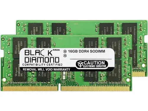 Black Diamond Memory 32GB (2 x 16GB) 260-Pin DDR4 SO-DIMM DDR4 2933 (PC4 23400) Notebook Memory Model BD16GX22933MQN25