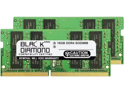 Black Diamond Memory 32GB (2 x 16GB) 260-Pin DDR4 SO-DIMM DDR4 3200 (PC4 25600) Notebook Memory Model BD16GX23200MQN25