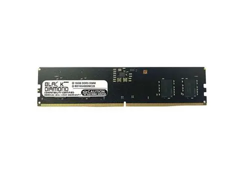 Black Diamond 16GB DDR5-4800MHz - PC5-38400 Non-ECC - Unbuffered CL40 - 288-Pin UDIMM - 1.1V Single Rank Memory Module BD16G4800MC28