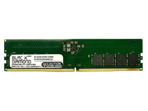 Black Diamond 32GB (2Rx8) DDR5 5200 Memory BD32G5200MC28