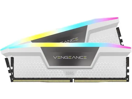 CORSAIR Vengeance RGB DDR5 RAM 32GB (2x16GB) Up to 6400MHz CL36-48-48-104 1.35V Intel XMP 3.0 Desktop Computer Memory - White (CMH32GX5M2B6400C36W)
