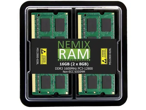NEMIX RAM 16GB (2X8GB) DDR3 1600MHZ PC3-12800 2Rx8 1.35V 204-PIN Non-ECC SODIMM KIT Compatible with Apple 27' iMac 2012 - Mid 2015