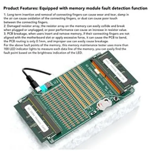 DDR4 DDR5 Memory Tester LED Light Troubleshooting Tool For Laptop Desktop Use