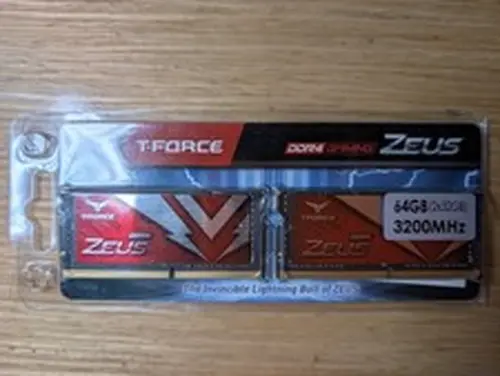 TEAMGROUP T-Force ZEUS DDR4 RAM 64GB Kit 3200MHz (2x32GB) DDR4 CL22 - Laptop/NUC