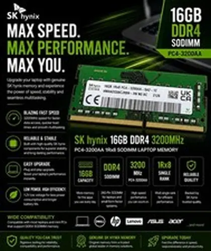 🔥🔥SK hynix 16GB DDR4 3200MHz PC4-3200AA 1Rx8 SODIMM Laptop Ram