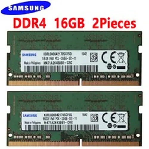 Samsung DDR4 32GB 2x16GB 2666 MHz PC4-21300 Laptop SODIMM 260pin Memory RAM 1.2V