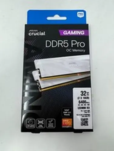 New Sealed Crucial Pro OC 32GB(2x16)DDR5-6400 XMP CL32 Desktop RAM Memory White