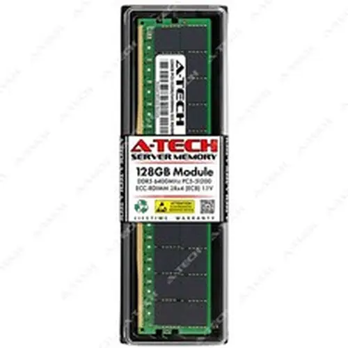 A-Tech 128GB 2Rx4 PC5-51200R DDR5 6400 MHz EC8 RDIMM 288-Pin Server Memory RAM