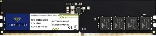 Timetec 16GB DDR5 5600MHz PC5-44800 Unbuffered Non-ECC 1.1V CL46 1Rx8 Sinlge Rank 288 Pin UDIMM Desktop Memory RAM Module Upgrade
