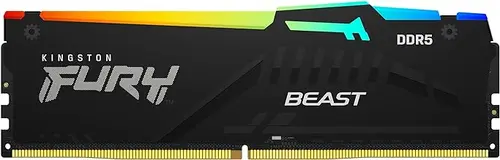 Kingston FURY Beast RGB 8GB 5200MT/s DDR5 CL40 DIMM Desktop Memory Single Module | Intel XMP 3.0 | Infrared Sync Technology | Overclocking Stability | KF552C40BBA-8