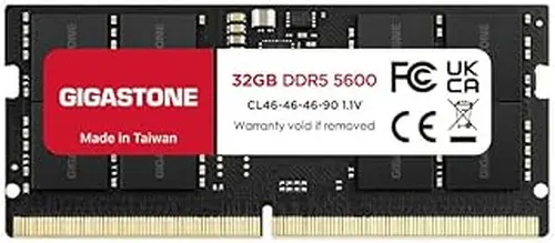 【DDR5 RAM Laptop Only】 GIGASTONE 32GB DDR5 5600MHz PC5-44800 CL 46-46-46-90 1.1V SODIMM 262 Pin Unbuffered Non ECC High Performance Notebook Memory Upgrade