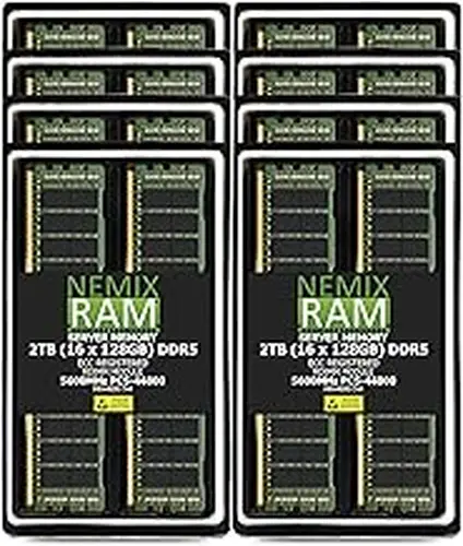 2TB 16X128GB DDR5 5600MHZ PC5-44800 4Rx4 1.1V CL46 288-PIN ECC Registered RDIMM NEMIX RAM Server Memory KIT Compatible with Dell PowerEdge XE9680L Rack Server