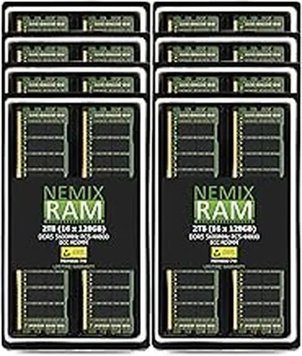 NEMIX RAM 2TB (16X128GB) DDR5 5600MHZ PC5-44800 4Rx4 1.1V CL46 288-PIN ECC RDIMM Registered Server Memory KIT Compatible with Lenovo ThinkSystem SR780a V3 Rack Server