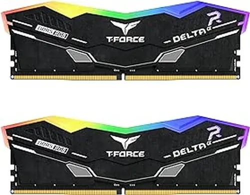 TEAMGROUP T-Force Delta Alpha RGB DDR5 Ram 32GB Kit (2x16GB) 6000MHz (PC5-48000) CL38 Intel XMP 3.0 & AMD Expo Compatible Desktop Memory Module Ram Black FF7D532G6000HC38ADC01