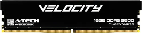 A-Tech Velocity RAM 16GB DDR5 5600MHz (PC5-44800) XMP 3.0 UDIMM 1.1V Non-ECC DIMM 288-Pin Desktop Computer Gaming Memory - AV16G5D56X