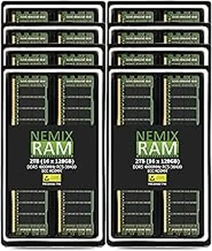 NEMIX RAM 2TB (16X128GB) DDR5 4800MHZ PC5-38400 4Rx4 1.1V CL40 288-PIN ECC RDIMM Registered Server Memory KIT Compatible with Dell PowerEdge XE8640 Rack Server