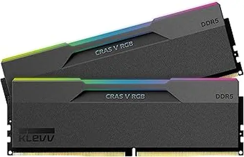 KLEVV CRAS V RGB DDR5 32GB (2x16GB) 6400MHz CL32 SK Hynix A-Die 1.35V Gaming Desktop Ram Memory XMP 3.0 / AMD Expo Ready - Black (KD5AGUA80-64A320G)