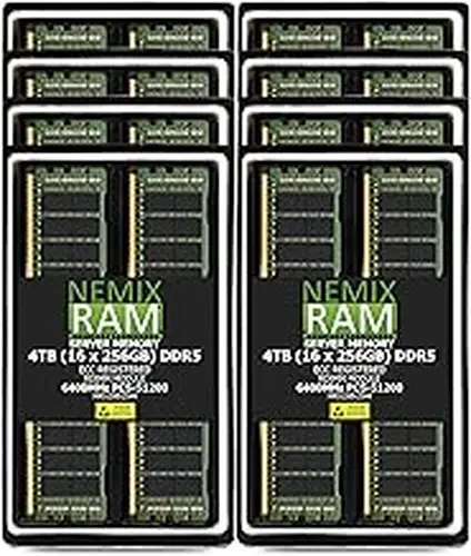 NEMIX RAM 4TB (16X256GB) DDR5 6400MHZ PC5-51200 CL52 4Rx4 1.1V 288-PIN ECC RDIMM Registered Server Memory KIT Compatible with SuperMicro MP SuperServer SYS-242B-NR
