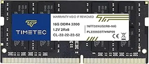 Timetec 16GB DDR4 3200MHz (PC4-3200AA) PC4-25600 SODIMM Laptop RAM – 260-Pin 1.2V CL22 Non-ECC Unbuffered Memory Module for Laptop, Notebook, Mini PC, All-in-One