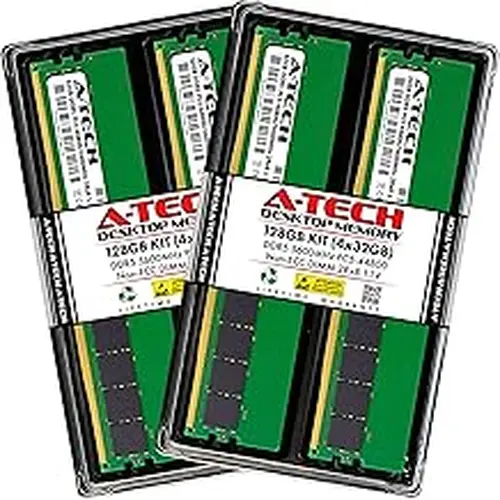 A-Tech 128GB Kit (4x32GB) RAM for ASUS ExpertCenter D9 SFF D900SDR Desktop | DDR5 5600MHz PC5-44800 DIMM 2Rx8 1.1V 288-Pin Non-ECC UDIMM Memory Upgrade