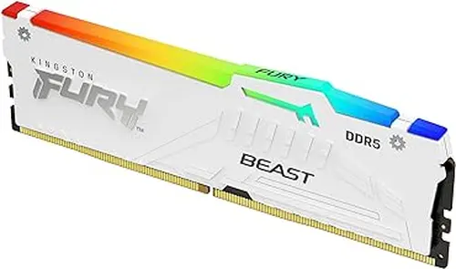 Kingston FURY Beast White RGB 32GB (2x16GB) 5600MT/s CL40 DDR5 XMP DIMM | Infrared Syncing | FURY CTRL Software | Overclocking | Intel XMP 3.0 | Kit of 2 | KF556C40BWAK2-32