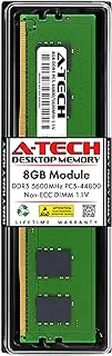 A-Tech 8GB DDR5 5600MHz PC5-44800 CL46 UDIMM 1.1V Non-ECC Unbuffered DIMM 288-Pin Desktop PC/Computer RAM Memory Upgrade Module