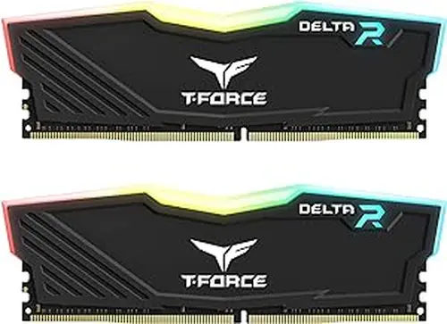 TEAMGROUP T-Force Delta RGB DDR4 16GB (2x8GB) 3200MHz (PC4-25600) CL16 Desktop Memory Module ram Black - TF3D416G3200HC16CDC01