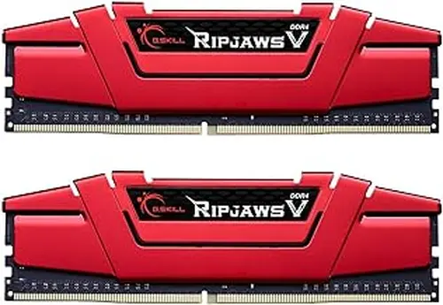 G.SKILL RipjawsV Series DDR4 RAM 16GB (2x8GB) 2400MT/s CL17-17-17-39 1.20V Intel AMD Desktop Computer Memory U-DIMM - Red (F4-2400C17D-16GVR)