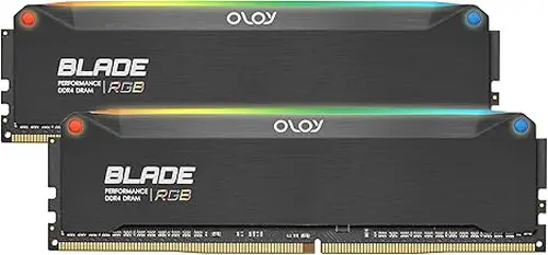 OLOy DDR4 RAM 16GB (2x8GB) Black Hairline Blade RGB 2666 MHz CL19 1.2V 288-Pin Desktop UDIMM (MD4U0826190BRKDA)