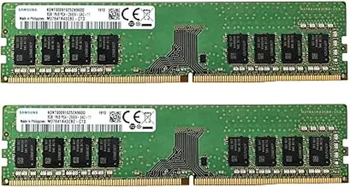 Samsung 16GB (2x8GB) DDR4 2666MHz DIMM PC4-21300 UDIMM Non-ECC 1Rx8 1.2V CL19 288-Pin Desktop Computer RAM Memory Upgrade Kit M378A1K43CB2-CTD