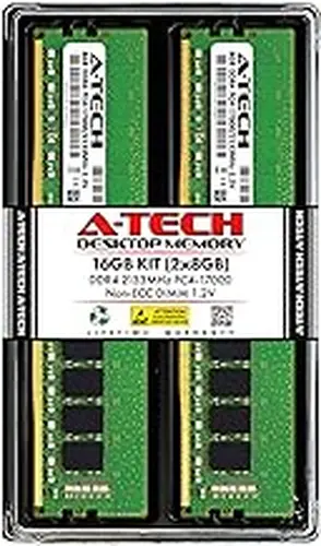 A-Tech 16GB (2x8GB) DDR4 2133 MHz UDIMM PC4-17000 (PC4-2133P) CL15 DIMM Non-ECC Desktop RAM Memory Modules