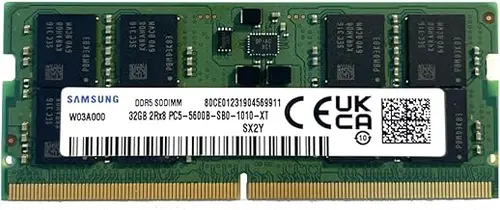 Samsung 32GB DDR5 5600MHz PC5-44800 SODIMM 2Rx8 Dual Rank CL46 1.1v 262pin Non-ECC M425R4GA3BB0-CWM Laptop Notebook RAM Memory Upgrade