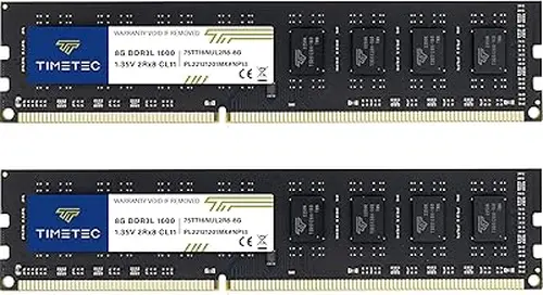 Timetec 16GB KIT(2x8GB) DDR3L / DDR3 1600MHz (DDR3L-1600) PC3L-12800 / PC3-12800 Non-ECC Unbuffered 1.35V/1.5V CL11 2Rx8 Dual Rank 240 Pin UDIMM Desktop PC Computer Memory RAM(SDRAM) Module Upgrade
