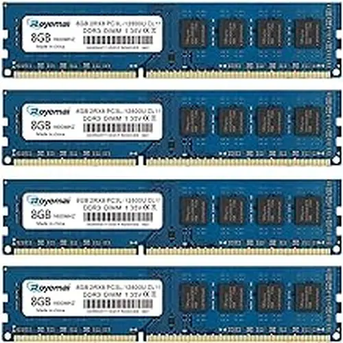 32GB Kit (4X8GB) DDR3 RAM, DDR3 1600 8GB PC3L-12800U 32G DDR3L Dimm 2Rx8 1.35V/1.5V CL11 Notebook RAM Memory for Desktop Computer