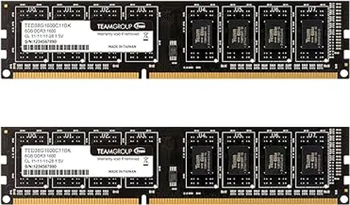 TEAMGROUP Elite DDR3 16GB Kit (2x8GB) 1600MHz (PC3-12800) CL11 Unbuffered Non-ECC 1.5V UDIMM 240 Pin PC Computer Desktop Memory Module Ram Upgrade - TED316G1600C11DC01