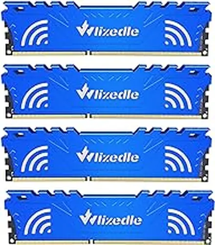 DDR3 RAM 32GB Kit (4x8GB) 1866MHz CL13 UDIMM, Desktop Memory Module PC3-14900 240-Pin 1.5V 2Rx8 Dual Rank Non-ECC Unbuffered PC Computer RAM Stick Upgrade - Blue