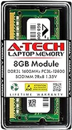 A-Tech 8GB RAM Replacement for CT2KIT102464BF160B | DDR3/DDR3L 1600MHz PC3L-12800 (PC3-12800) CL11 SODIMM 2Rx8 1.35V Non-ECC SO-DIMM 204-Pin Laptop, Notebook Memory Module