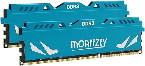 8GB(2x4GB) DDR3 RAM 1600MHz PC3-12800 CL11 Desktop Computer Memory, 240-Pin 1.5V 2Rx8 Dual Rank Non-ECC Unbuffered PC Computer RAM Stick Upgrade - Blue