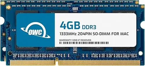 OWC 8.0GB (2X 4GB) 1333MHz DDR3 SO-DIMM PC3-10600 204Pin SO-DIMM CL9 Memory RAM Upgrade Module for iMac, Mac mini, MacBook Pro and PC Laptops (OWC1333DDR3S08S)